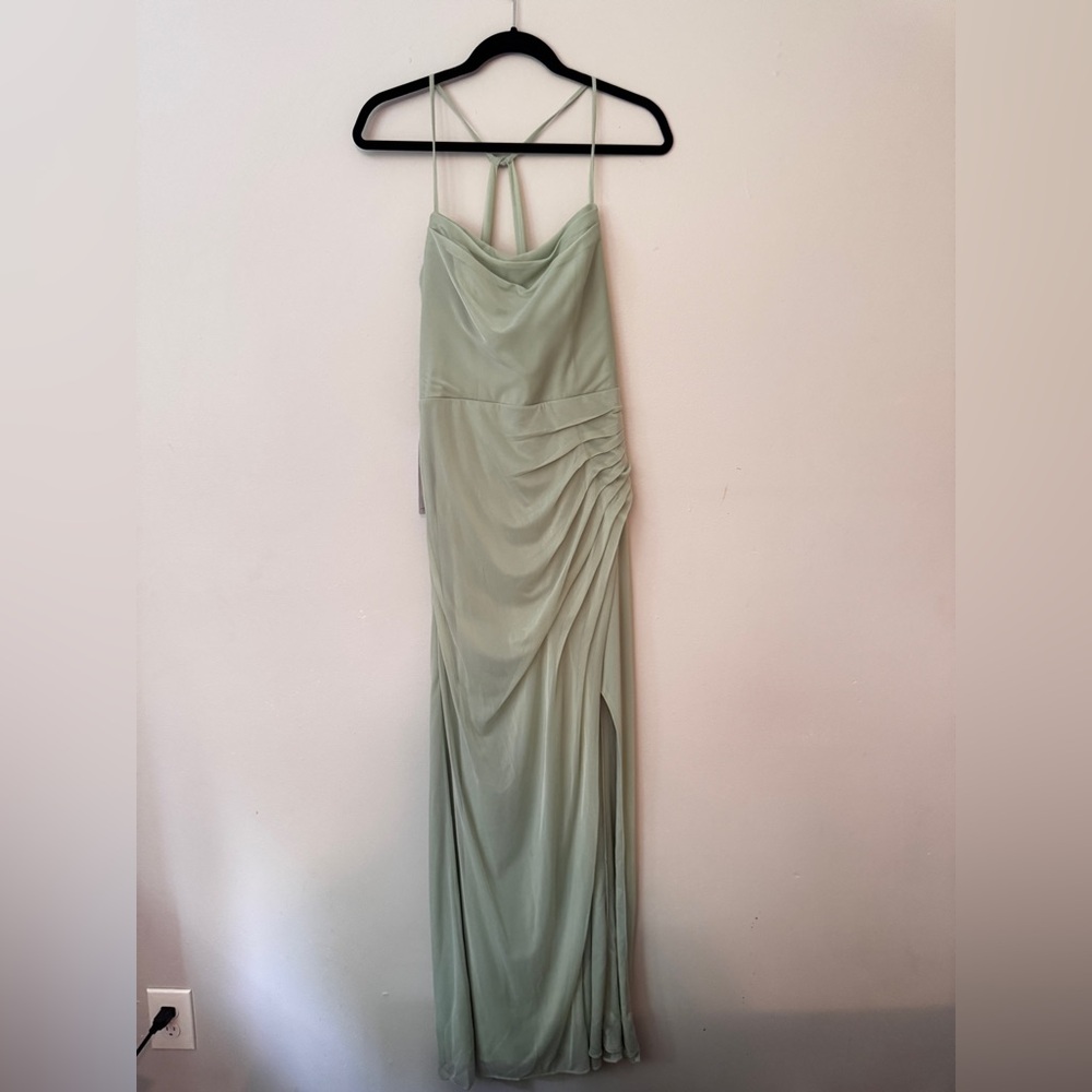 Azazie Kalea Dress - Sage Green Maxi Dress
